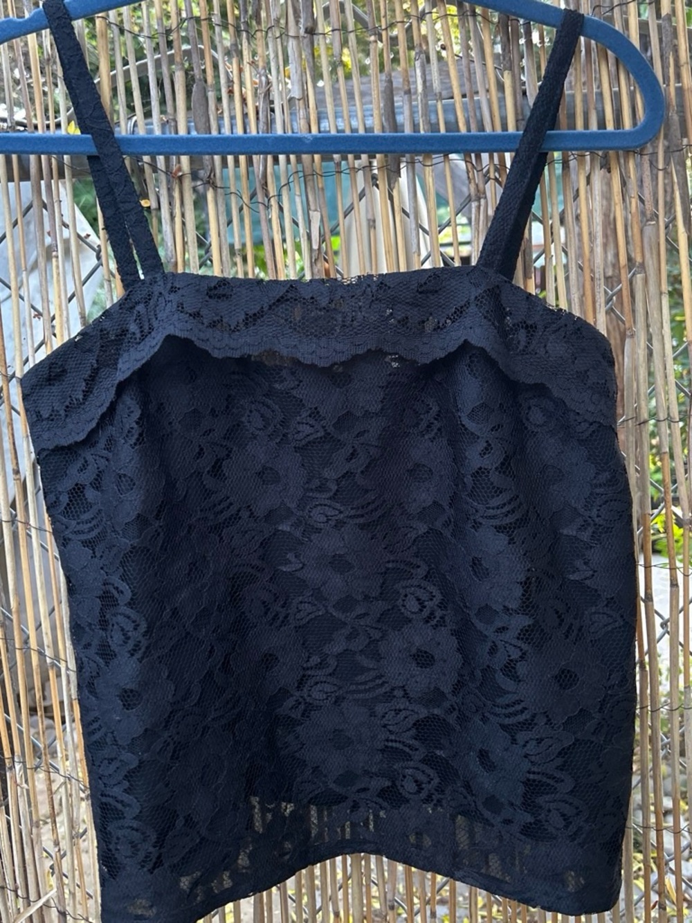 Vintage Handmade Black Lace Floral Tank Top Women’s Blouse